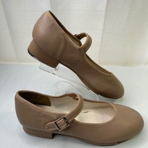 Capezio Women's Tan Leather Tap Dance Shoes Size 6.5 Buckle Strap